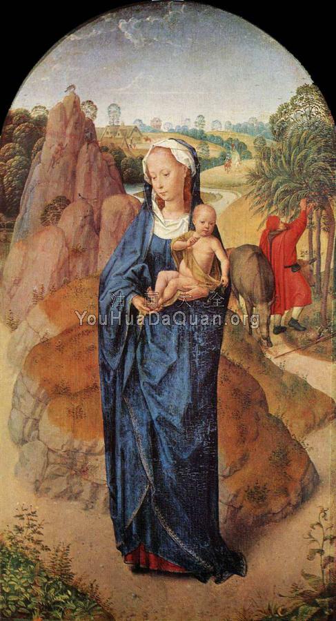 Virgin and Child in a Landscape - 汉斯·梅姆林